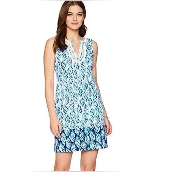 Lilly Pulitzer Harper Conch Shell Pattern French Terry Shift Dress Size Small - Picture 5 of 12